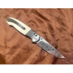 BLACK&WHITE ексклюзивний складний ніж ручної роботи майстра СЕРГІЯ ЖУРБИ, Damasteel 64 HRC. Photo 2